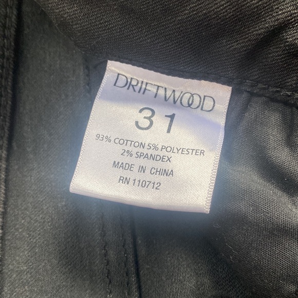 Driftwood Jeans. Size 31 / length 28. Black. Edge braiding detail. - Picture 4 of 5